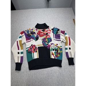 Vintage Lisa Nichols Sweater Pullover Women’s L‎ Colorful Knit Multicolor Jewel